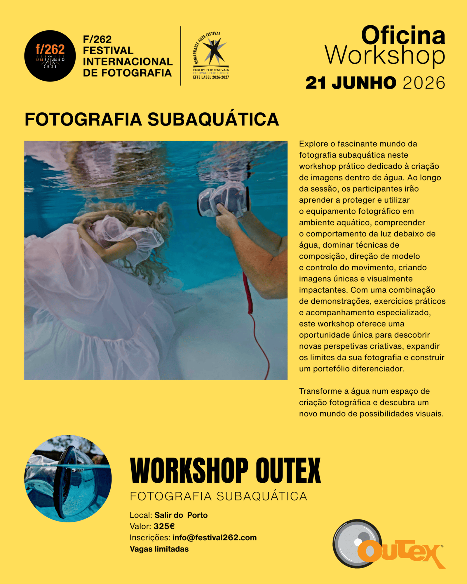 Atelier de Fotografia Subaquática com apoio OUTEX